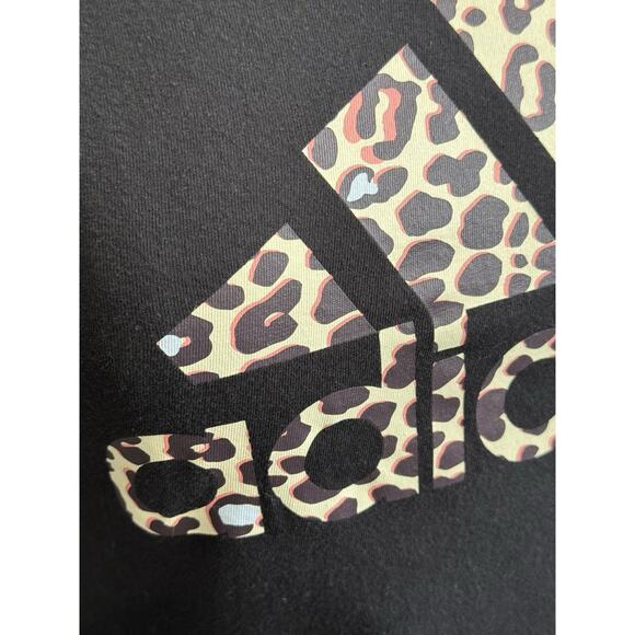 Adidas Amplifier Leopard Logo Black T-Shirt Women’s XS - Picture 3 of 10